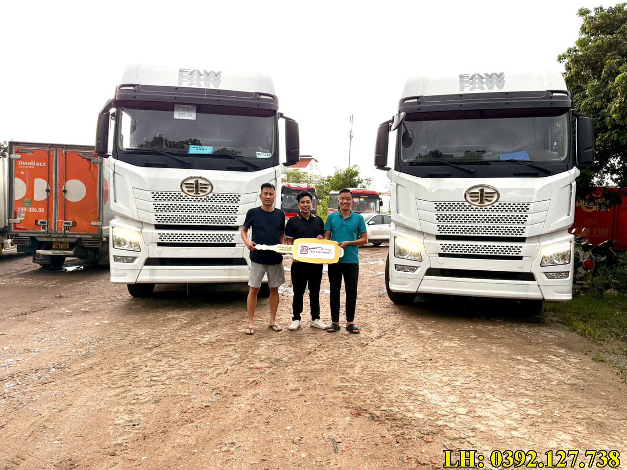 bàn giao xe tải faw 4 chân
