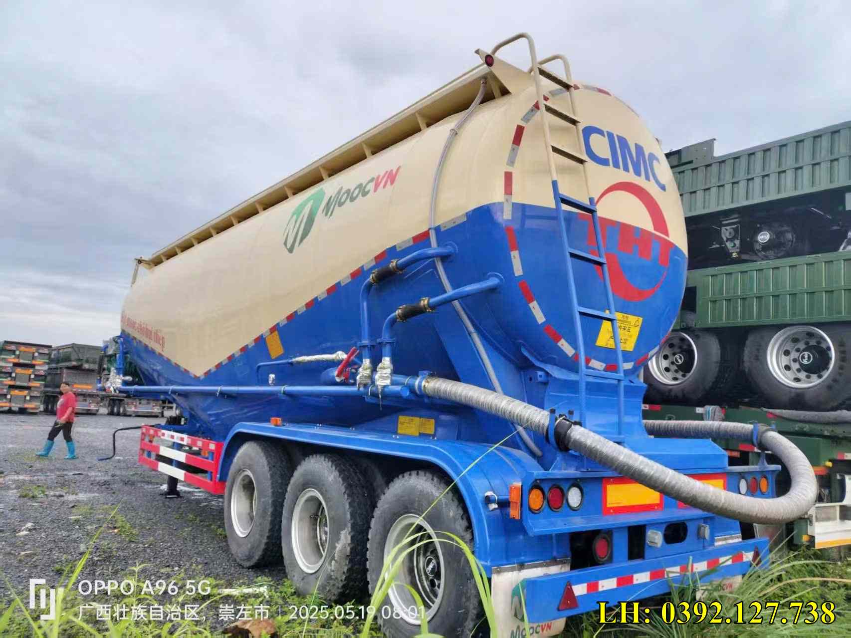 đường ống dẫn xả vật liệu thô moóc bồn CIMC